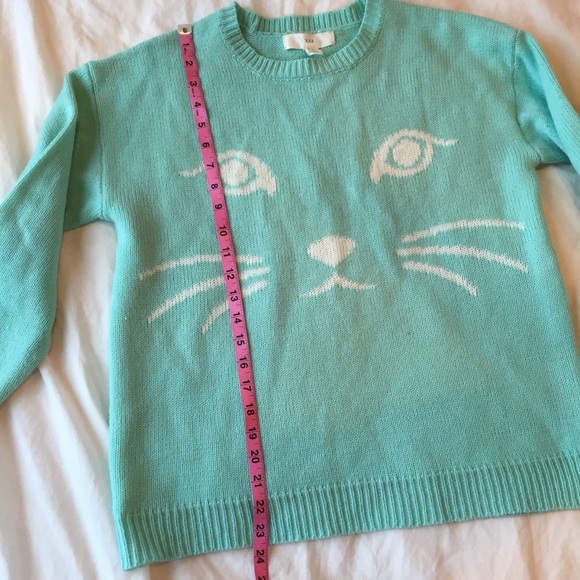 F21 Adorable Mint Cat Sweater - Picture 5 of 8